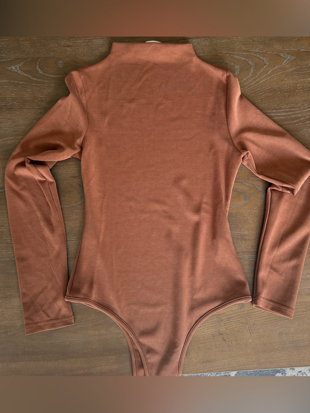 Rust Brown Long Sleeve Bodysuit